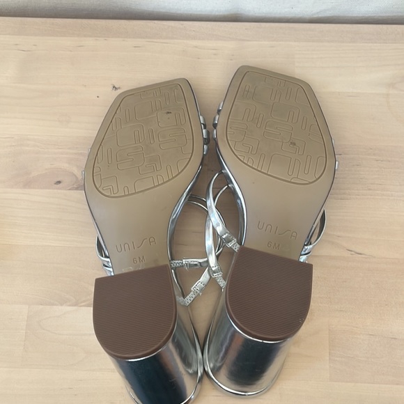 Silver Strappy Mules Sandals - Picture 3 of 5